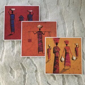 Michel Rauscher Set of 3 African Artwork Lithographs Printed in Canada
